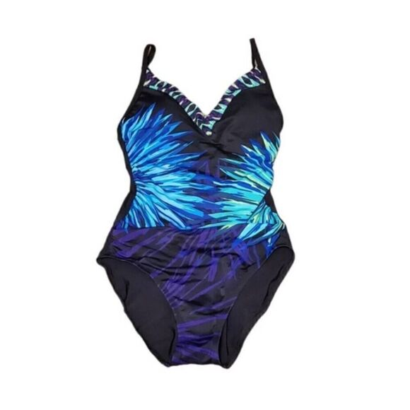 NWT AQUA GREEN ONE PIECE BATHING SUIT - Picture 1 of 4